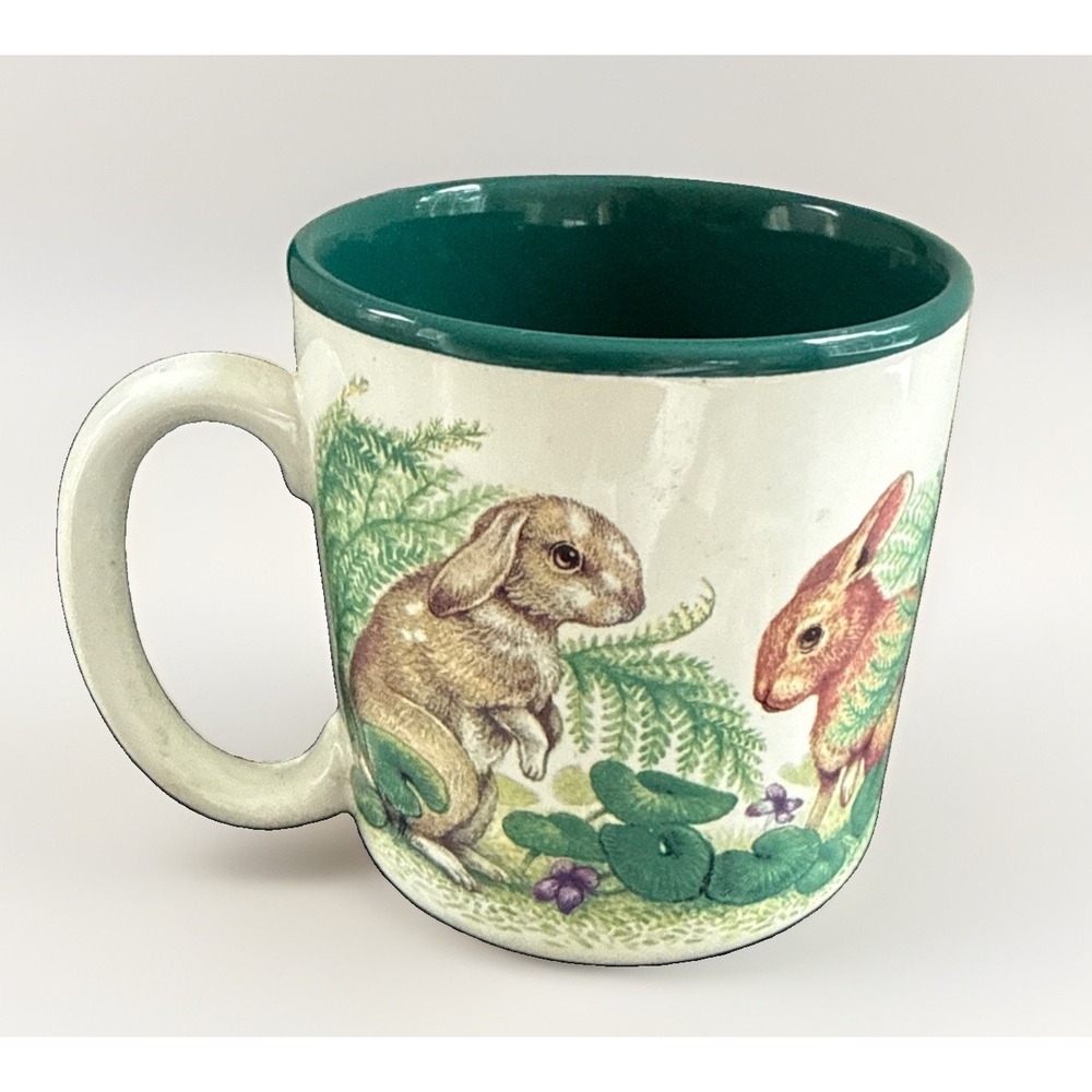 Potpourri Designs 1993 Denny Burkhart Rabbits Coffee Mug